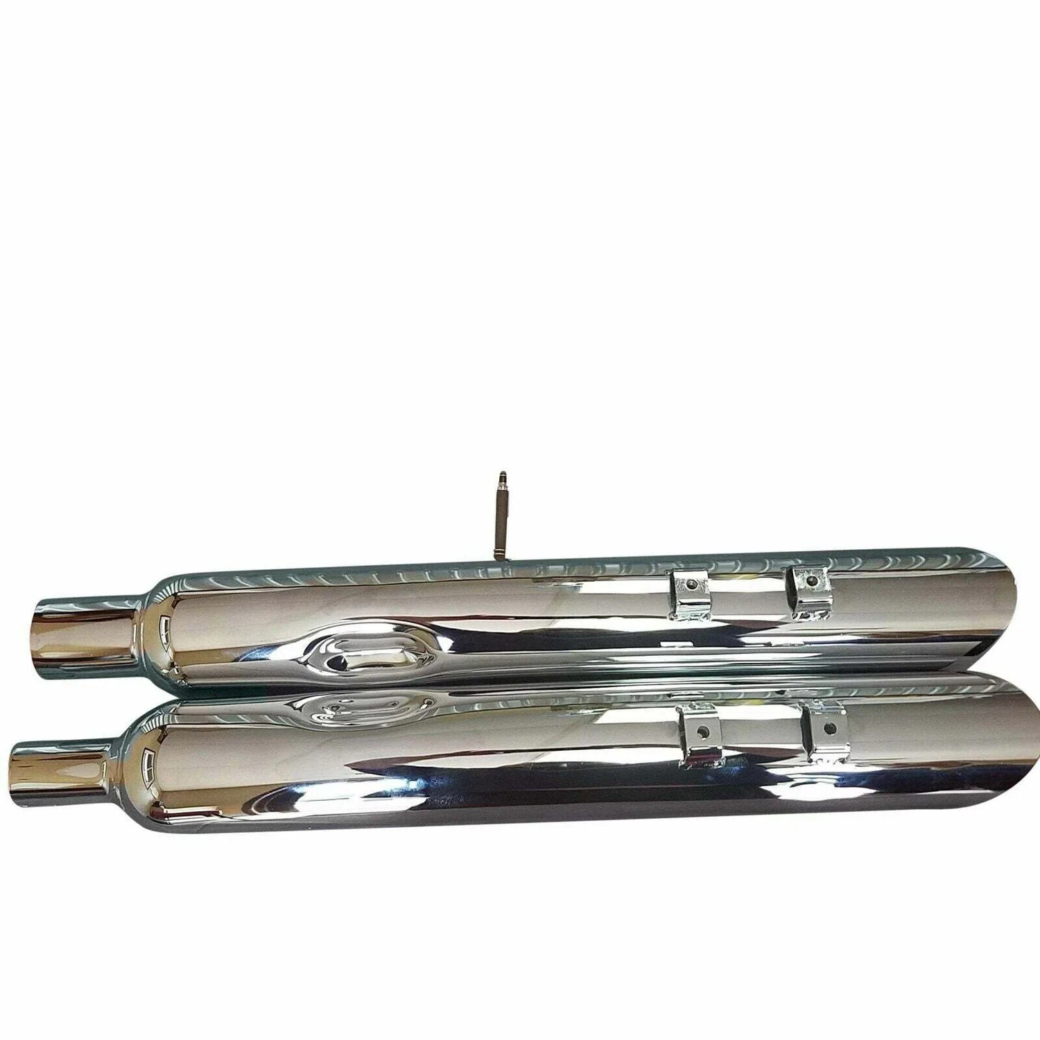95-16 Harley Davidson Angle Slip On Muffler Chrome Exhaust 2.5 Baffle